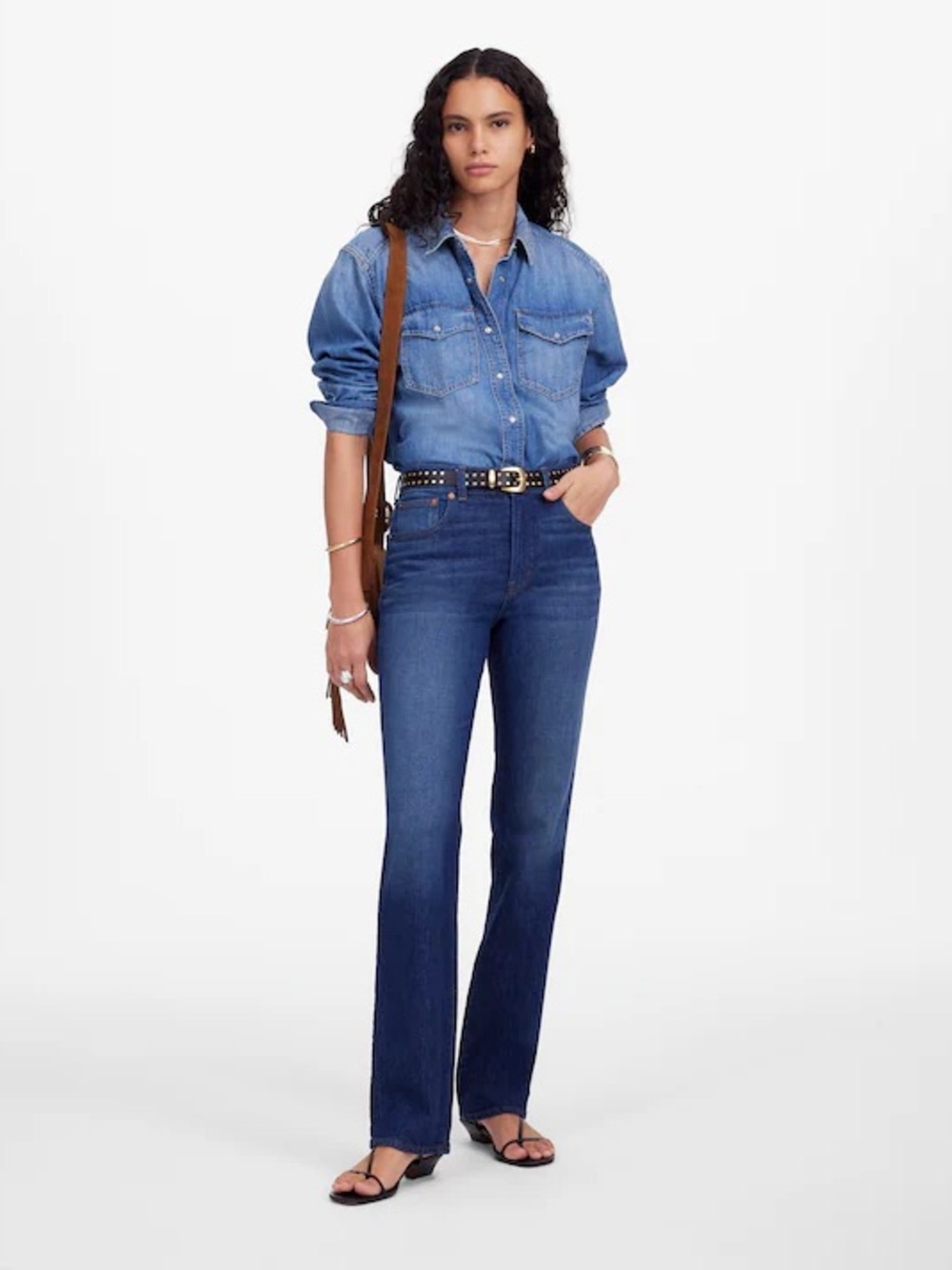 Madewell Longline Straight Jean Birch Wash size 28 NV963 high rise